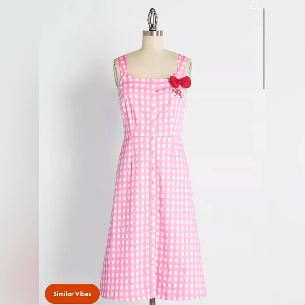 ModCloth for hello Kitty, pink and white sundress size medium
